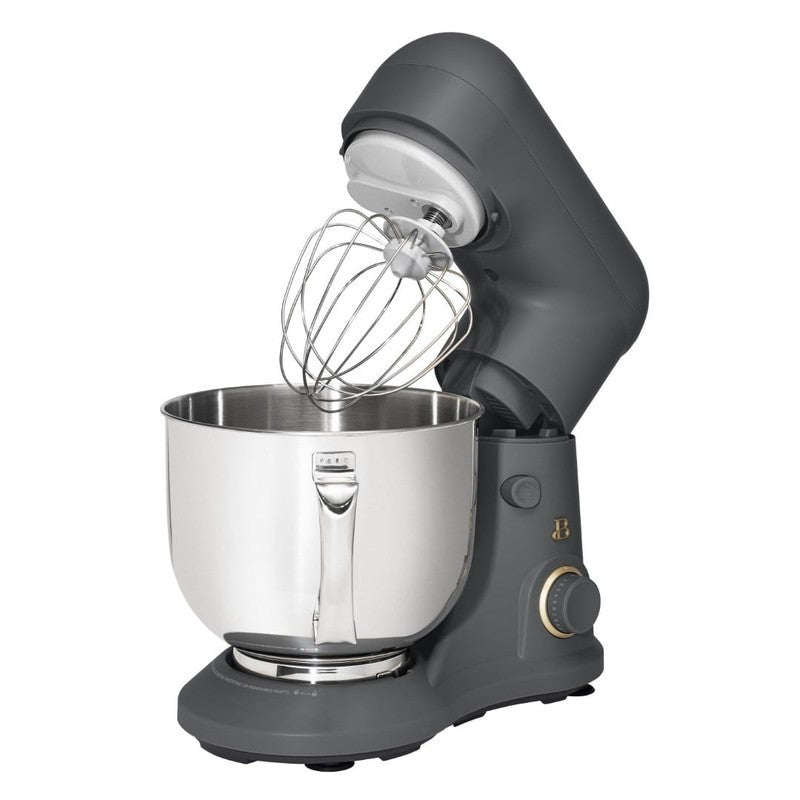 Beautiful 5.3 QT Stand Mixer w/ Flat Beater, Dough Hook by Drew Barrymore Gray9