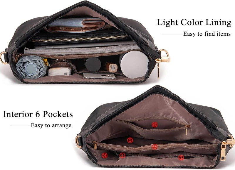 Women Large Crossbody Bag Shoulder Handbag Purse Wallet Set Hobo Tote5