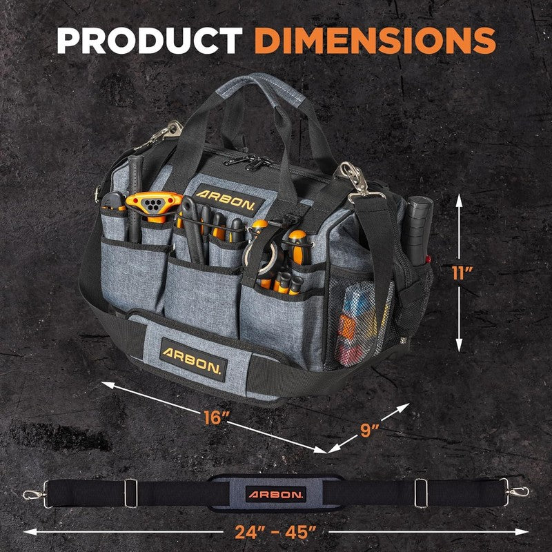 Heavy Duty Tool Bag 34 Pockets Waterproof Organizer for Electricians & Mechanics5