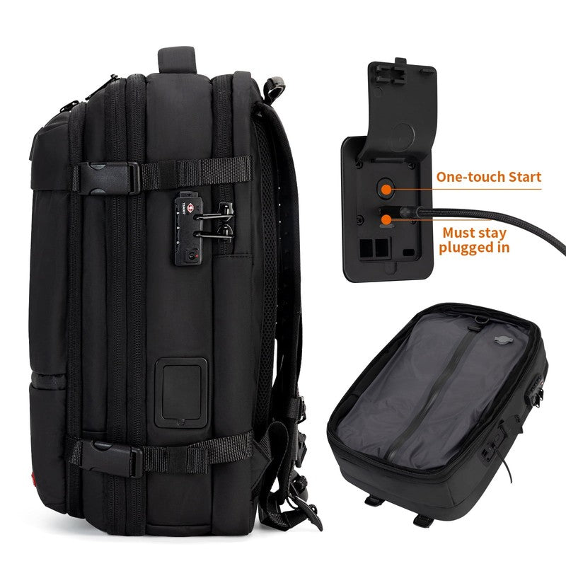 80L Vacuum Travel Backpack Built-In Pump TSA Lock Water Resistant Carry On5