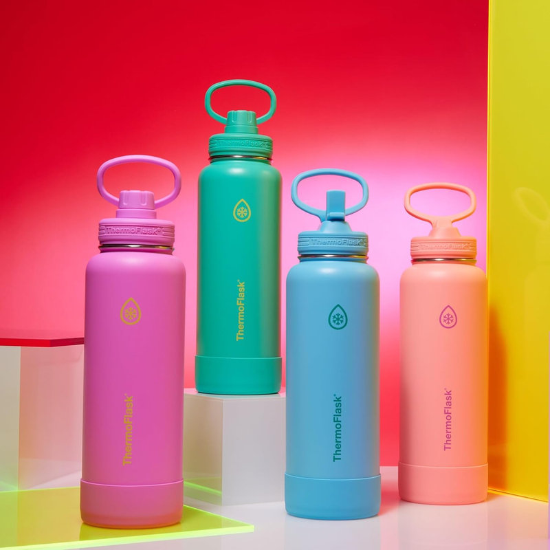 40oz Insulated Water Bottle Stainless Steel Spout Lid Leakproof Hot Cold Travel4