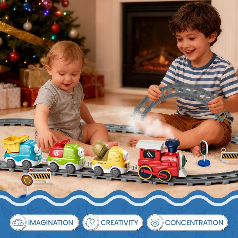 “Electric Train Set for Toddlers – Music, Light & Steam Toy, Gift Ages 1–3” 1