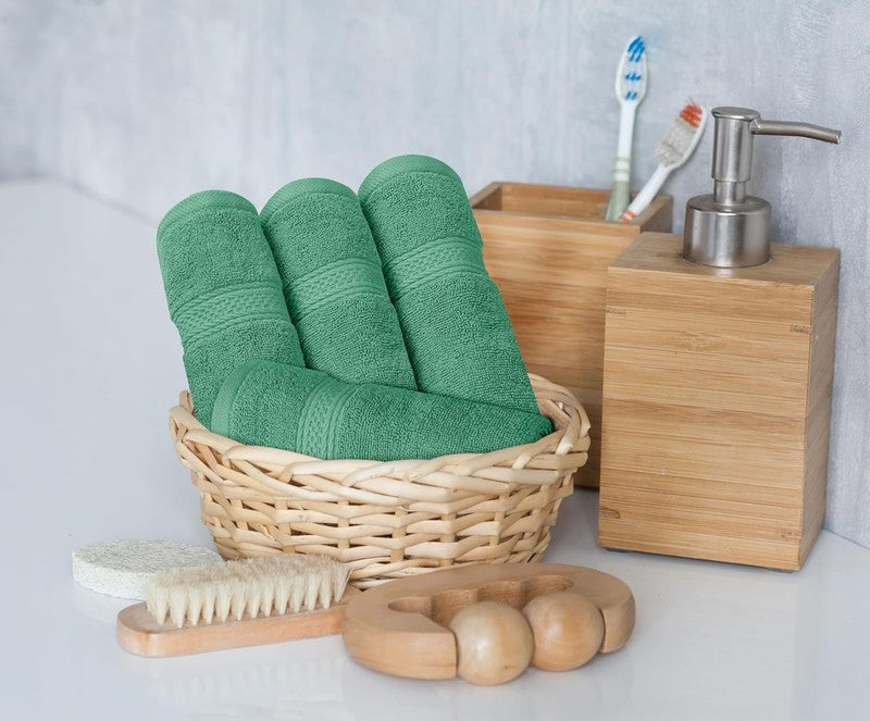 8 Piece Towel Set Hunter Green 100% Cotton 600 GSM Bath Hand Wash Towels7