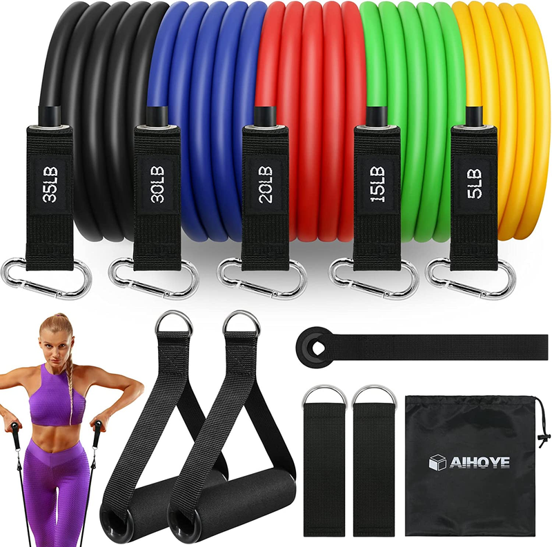 Resistance Bands w/ Handles Door Anchor Stretch Bands Home Gym Workout9