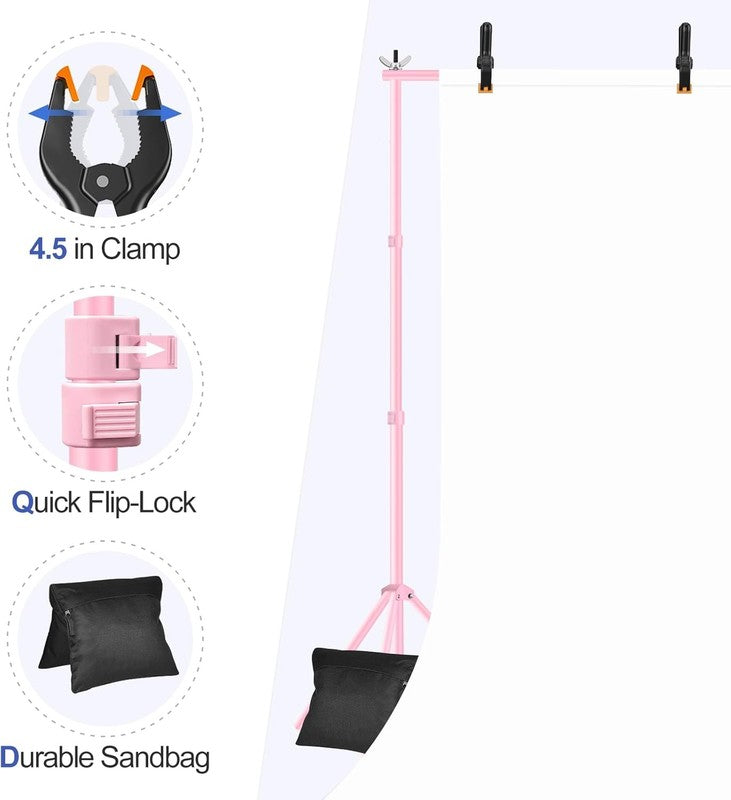 Backdrop Stand 10X7Ft(Wxh) Photo Studio Adjustable Background Stand Support Kit 3