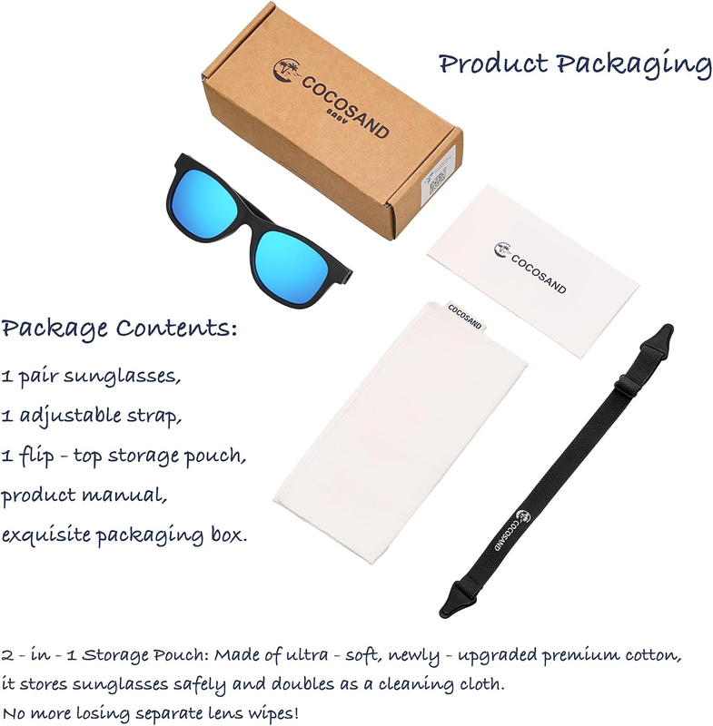 Polarized Baby Sunglasses UV400 Flexible Strap Infant Toddler 0 24 Months1