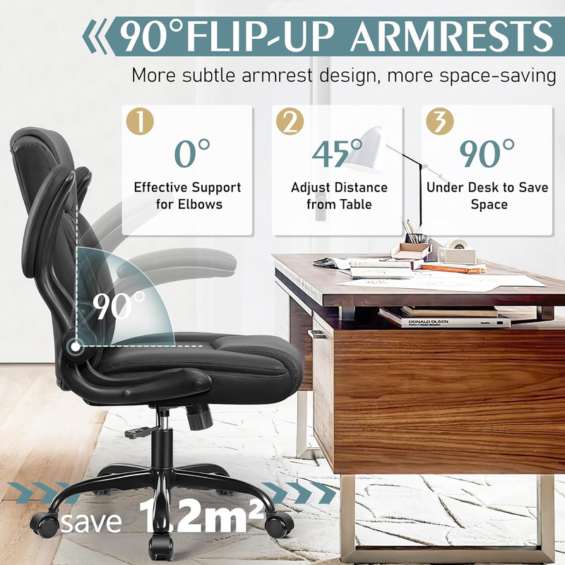 PU Leather Office Chair Ergonomic Swivel Desk Gaming Chair Wheels3