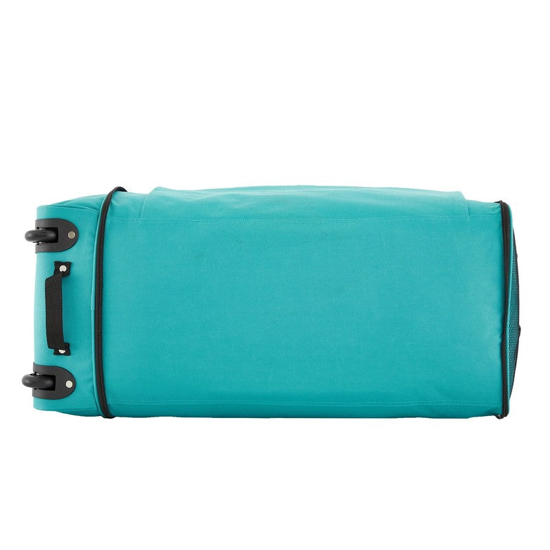 28 Inch Large Collapsible Rolling Duffel Bag for Travel Teal1