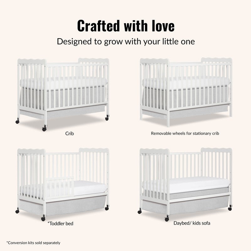 Carson Classic 3 in 1 Crib White Converts to Toddler Bed Sofa Adjustable Height4
