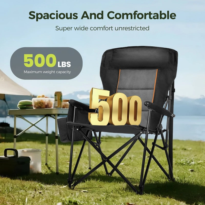 2-Pack Oversized Camping Chair Heavy Duty High Back Camping Chairs 500Lbs Capaci1