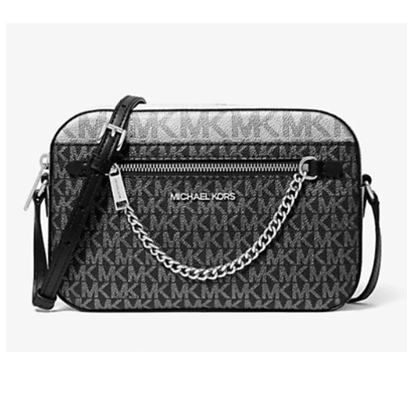 Bolso Cruzado Grande Para Mujer Jet Set Con Logo De Firma Negro 35F5STTC9V-0017