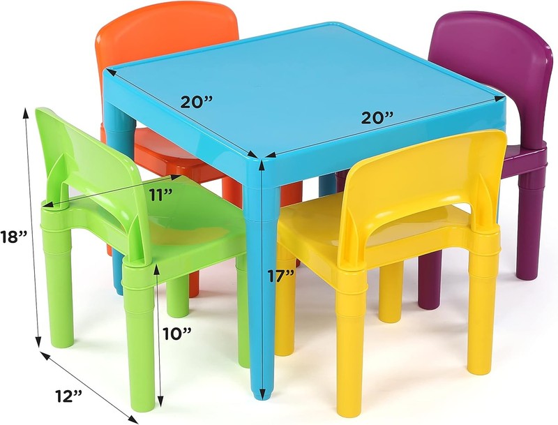 Tot Tutors Plastic Table and 4 Chairs Set   Aqua Blue2