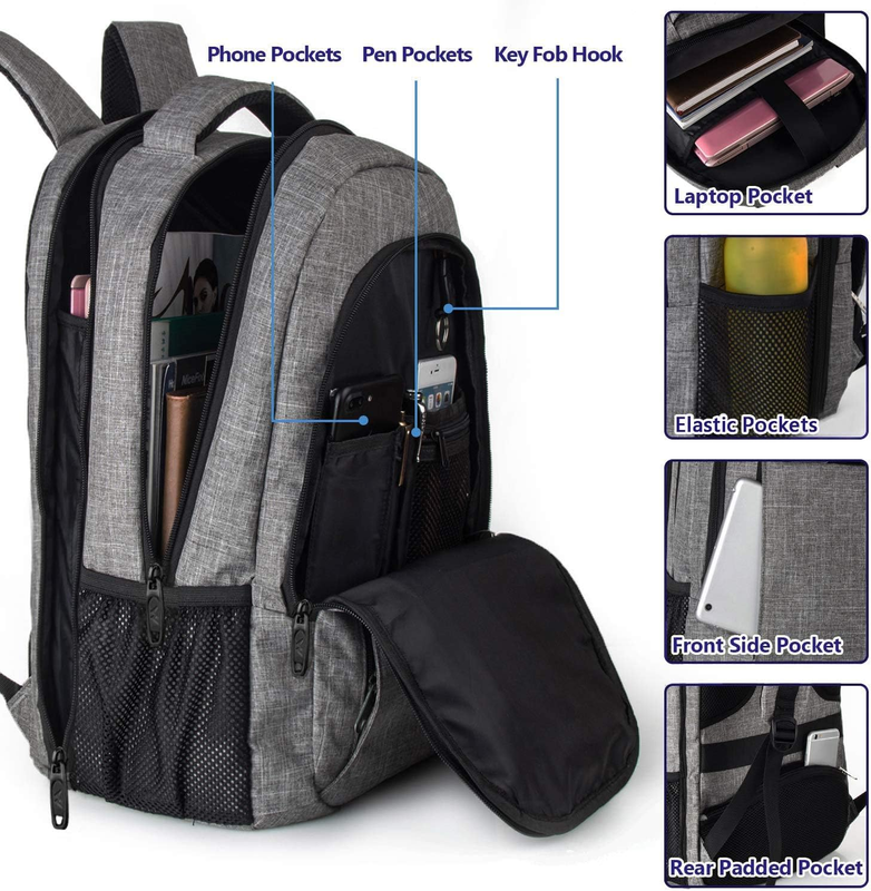 17" Laptop Backpack TSA Travel Business Flight Approved Bag5