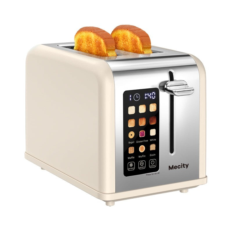 2 Slice Touchscreen Toaster, Stainless Steel, 6 Shade Settings, Wide Slots, Rehe8