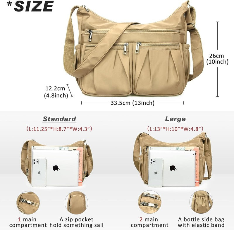 Women Crossbody Bag Waterproof Nylon Lightweight Shoulder Large Purse Handbag2