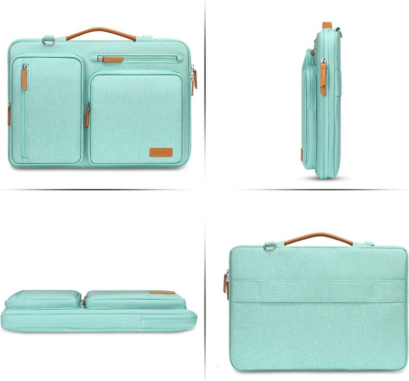 15.6 Inch Laptop Shoulder Bag 360 Protective Messenger 4 Zipper Pockets6