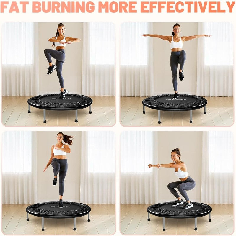 Foldable Mini Fitness Trampoline with Safety Pad for Indoor/Outdoor Workouts4