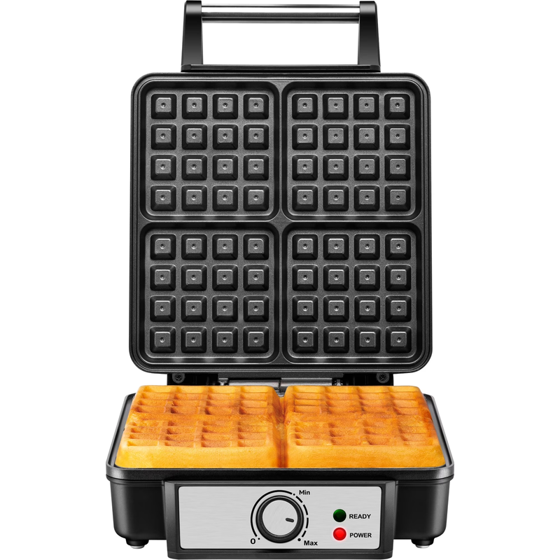 4 Slice Belgian Waffle Maker W/ Adjustable Temperature, Stainless Steel8