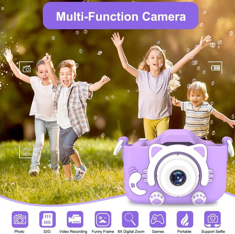 Kids Selfie Digital Camera Toy w/ 32GB SD Card HD Video Ages 3 91
