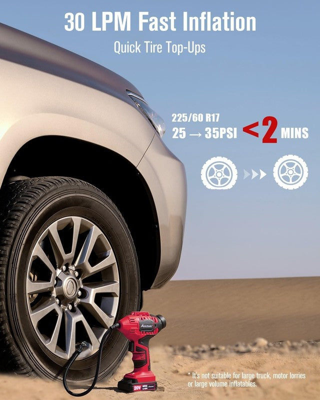 Portable 20V Cordless Tire Inflator with Digital Gauge & 12V Adapter1
