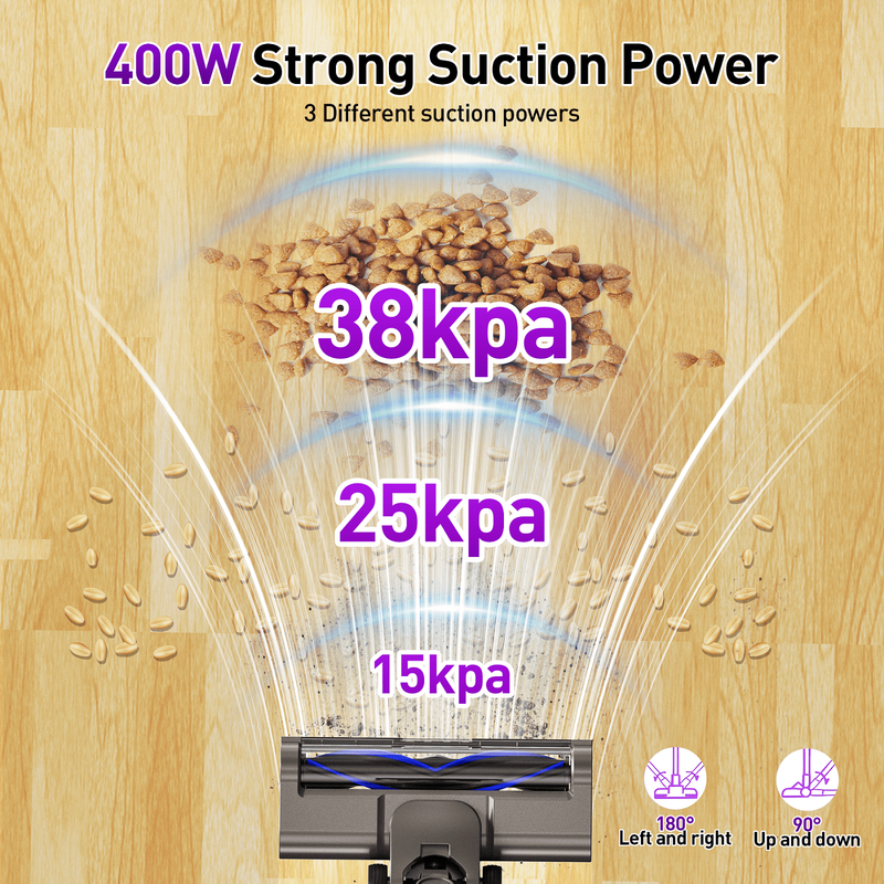 Cordless Stick Vacuum Cleaner 38KPA 50Mins 2200Mah Lightweight for Home Pet Hair3