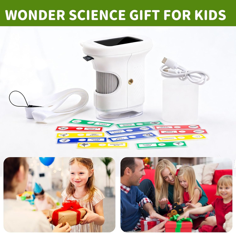 Microscope for Kids, 1000X Handheld Microscope Camera with 2.4" IPS Screen, 10808
