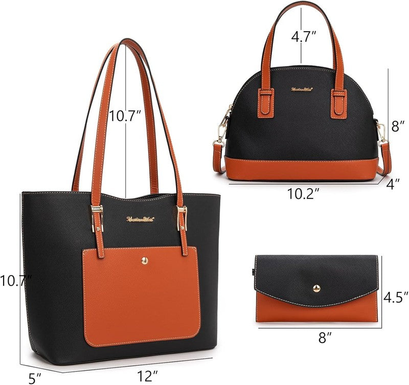 3PCS Purses for Women Tote Bag and Wallet Set Shoulder Satchel Handbags3