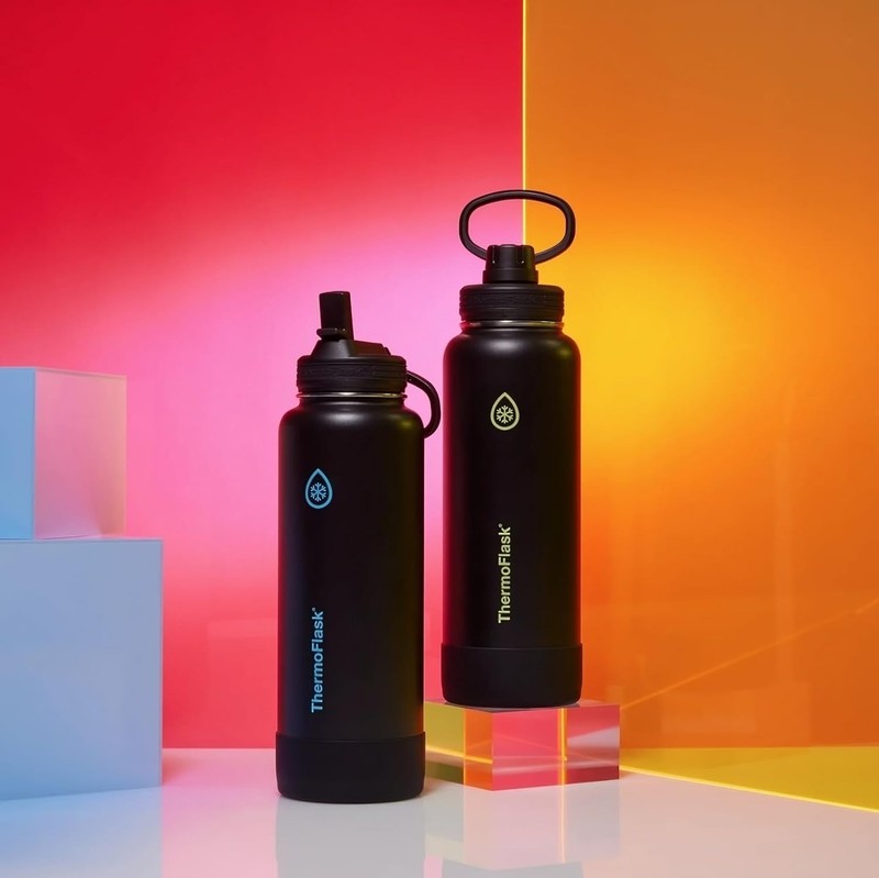 24oz Insulated Water Bottle Stainless Steel Straw Lid Leakproof Hot Cold3