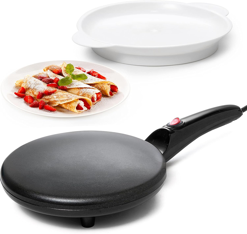 Electric 8" Crepe Maker Nonstick Auto Shut-Off Even Heat Compact Pan10