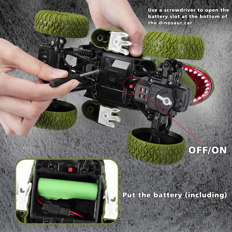 Remote Control Dinosaur Car for Kids Boys, 2.4Ghz All Terrain Remote Control Din4