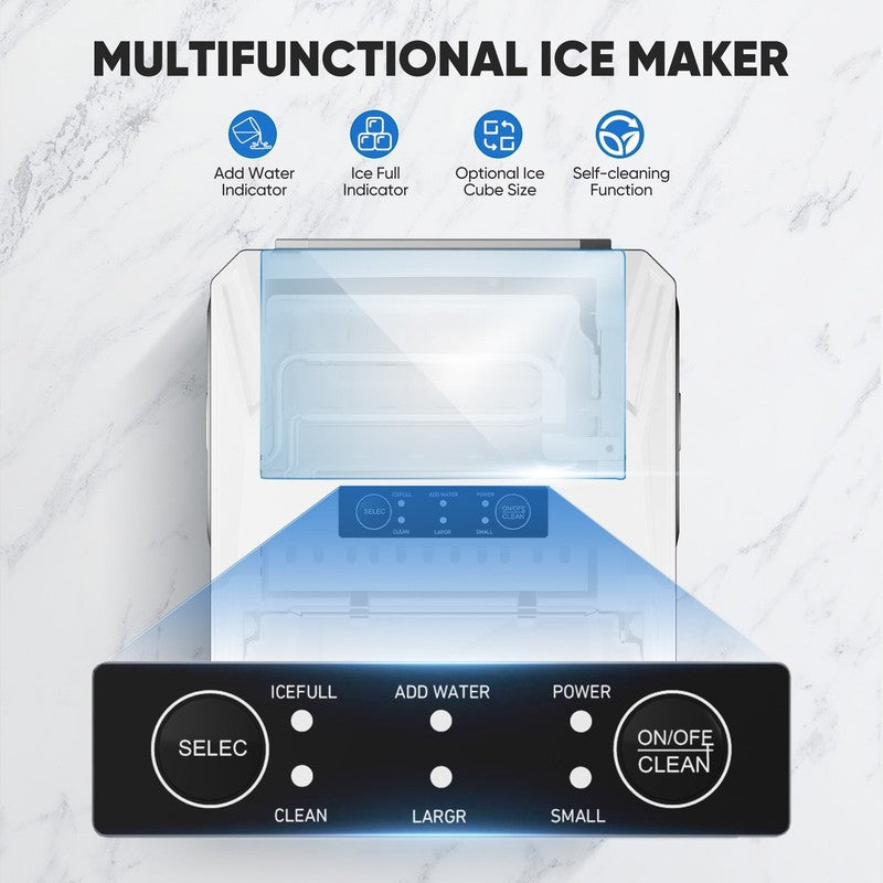 Countertop Ice Maker,9 Cubes in 6 Minutes, Self-Cleaning, with Ice Basket & Scoo5