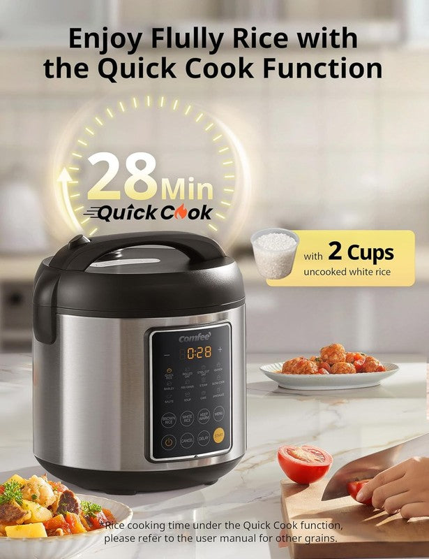 Rice Cooker 14 in 1 Multi Cooker 5.3Qt 20 Cup Steamer Sauté Warmer Stainless2