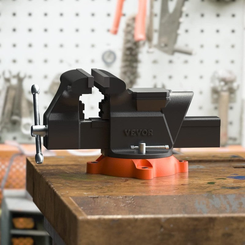 Bench Vise, 6 Inch Jaw Width 5.9 Inch Jaw Opening, 360 Degree Swivel Locking Bas6
