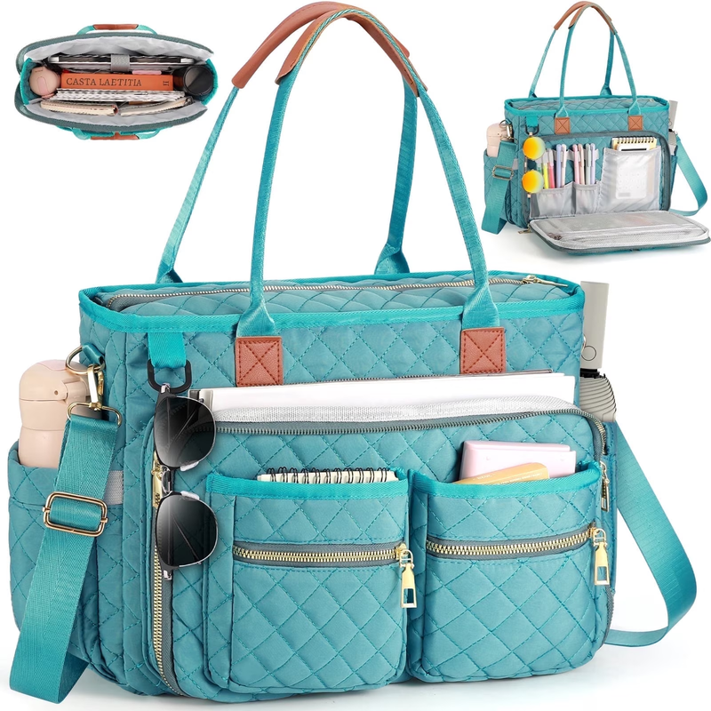 Large Capacity Womens Work Bag Multi-Functional Teacher Tote Bag with Laptop Com8