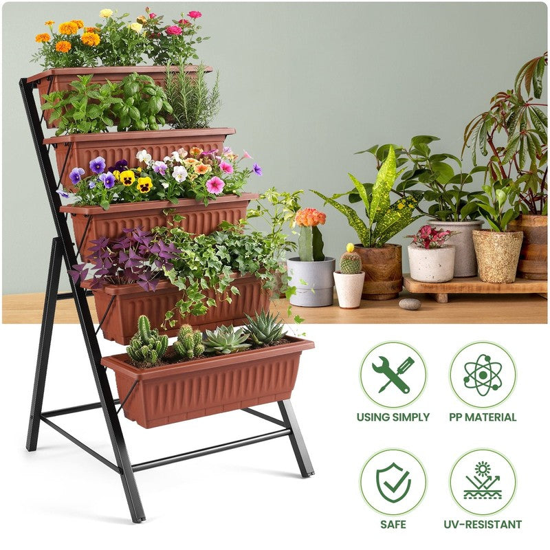 5-Tier Vertical Raised Garden Bed Planter – Freestanding Herb & Flower Box8
