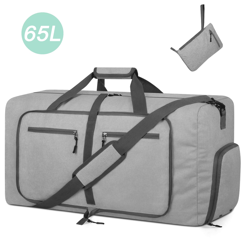 Travel Duffle Bag, 65L Foldable Weekender Bags for Women with Shoe Compartment, 7