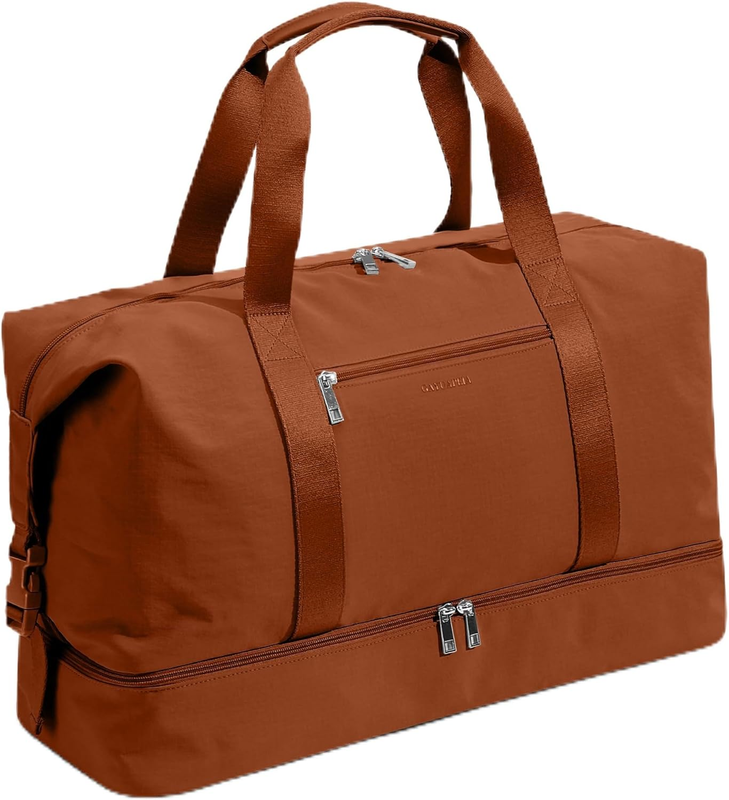 21in Women Weekender Duffle Bag 2Pc Canvas Leather Carry On Shoe Compartment8