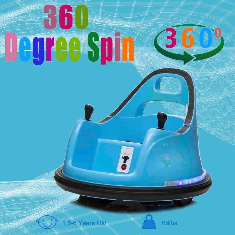 Bumper Car for Toddlers, 12V Ride-On Toy with Remote, 360 Spin, Ages 1.5-61