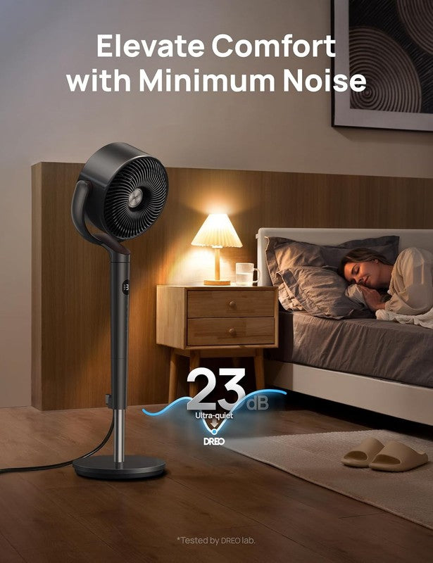 Quiet 120° Oscillating Pedestal Fan, 8 Speeds, Adjustable Height, Timer, Grey4