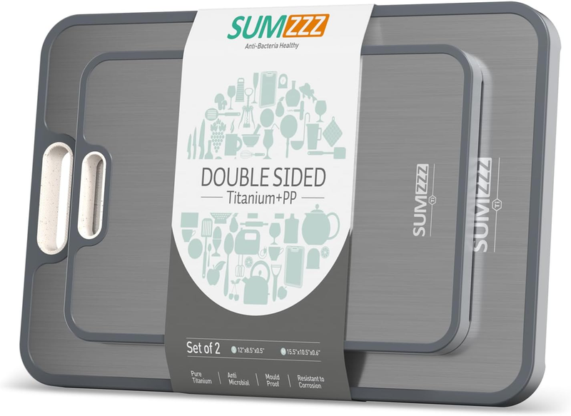 Titanium Cutting Board Double Sided Food Grade Kitchen Set 2 Sizes9