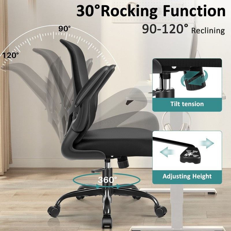 Office Chair, Ergonomic Desk Chair with Adjustable Lumbar Support, High Back Mes5