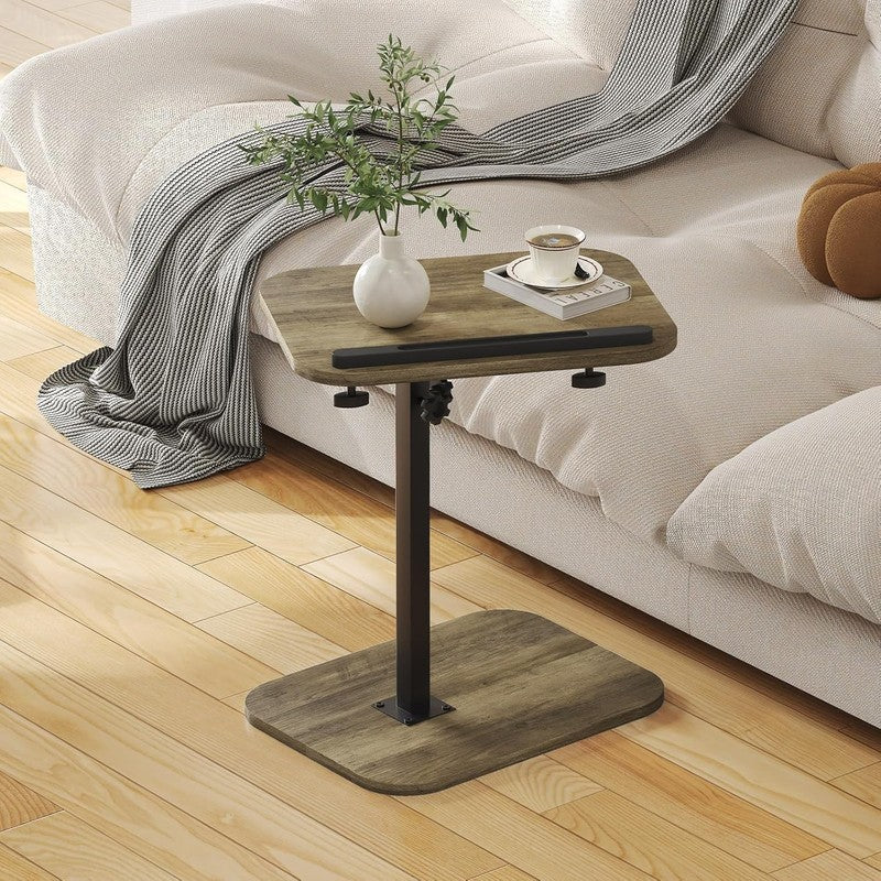 C-Shaped Sofa Arm Side Table TV Tray Small End Table Grey6