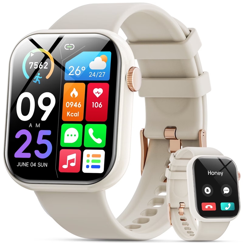Smart Watch Men Women 1.85" Call Fitness Tracker IP68 White9