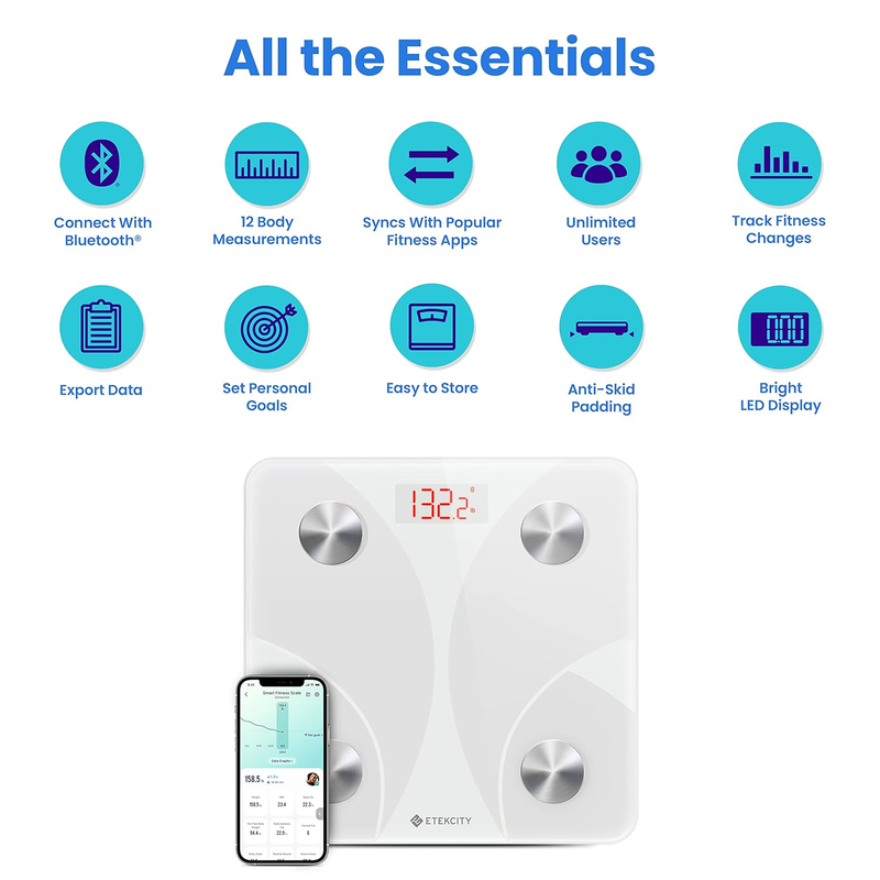 Body Weight Scale Smart Digital Bluetooth Body Fat BMI 400lb Analyzer4