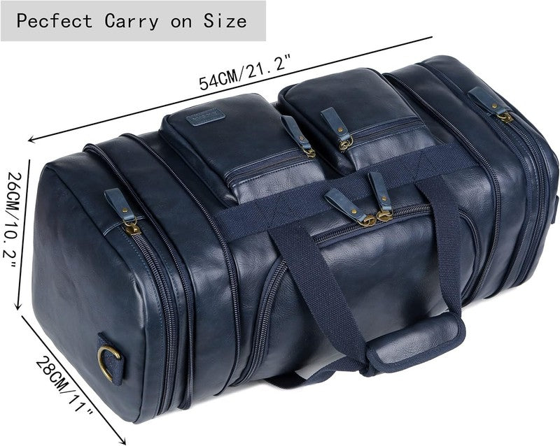 Vegan Leather Travel Duffel Bag Weekender Carry On Overnight Sports Bag HB 214