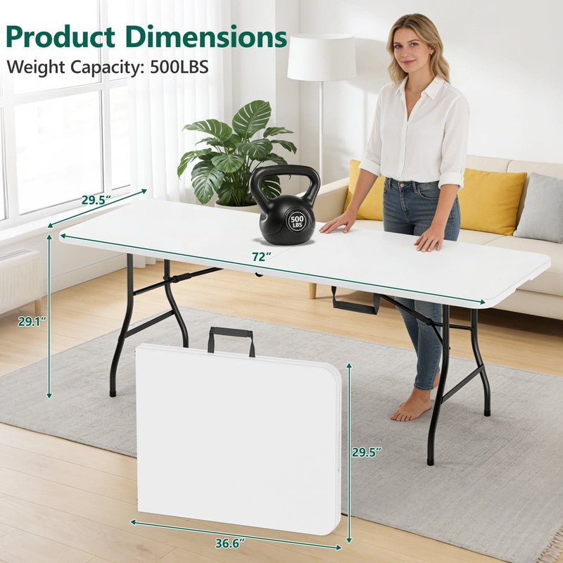6Ft Portable Folding Table, Outdoor Dining Table Mesas Para Fiestas Portable Fol1
