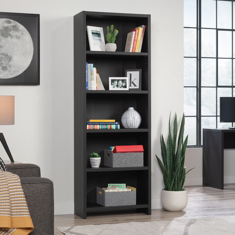 Westley 5 Shelf Bookcase, Black Finish0