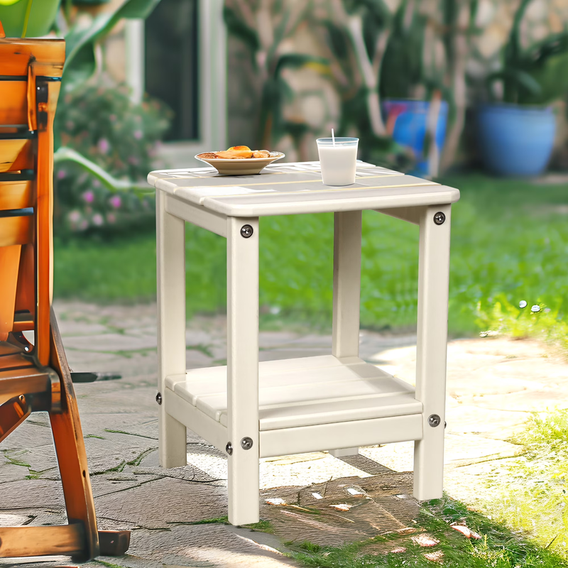 | Patio Garden Side Table with 2 Layer Storage,Outdoor End Tables for Your Adiro6