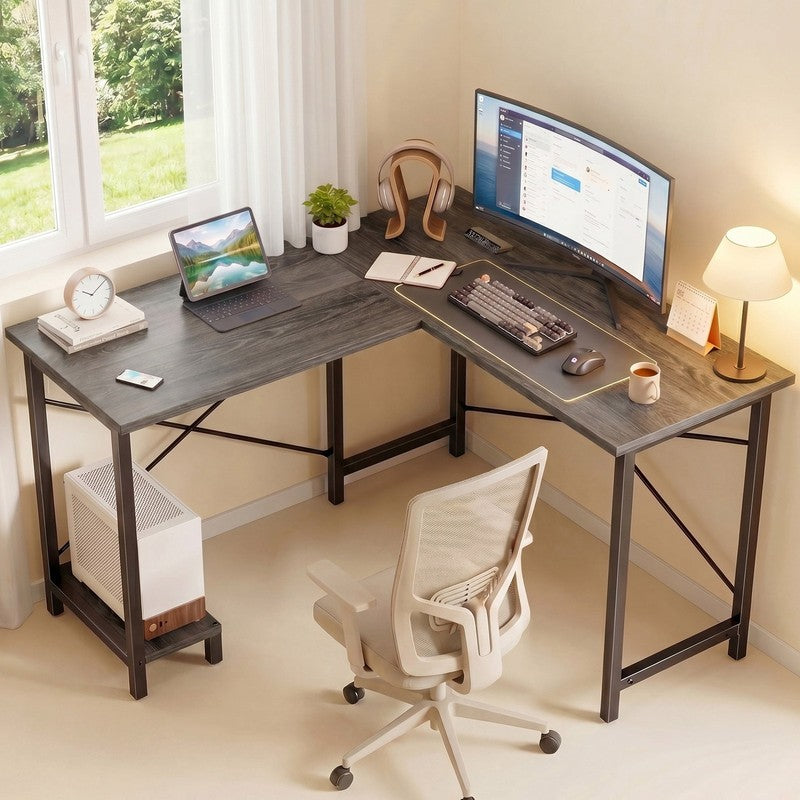 50 Inch L Shaped Desk - Computer Desk Corner Desks Gaming Desk PC Table with CPU1
