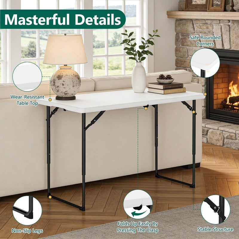 Folding Table 4 FT Lightweight Table, Plastic Rectangular Indoor Outdoor Table I4